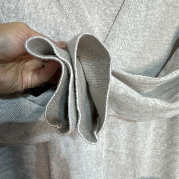 Eileen Fisher Merino Wool V-Neck Long Cardigan Pearl Sz M - Picture 4 of 15